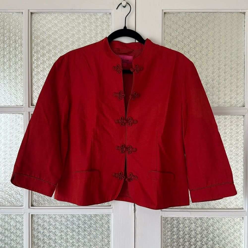 Monsoon Silk and Linen Cheongsam-inspired Red Jack size US 12